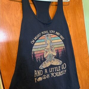 Black Graphic Tank Top